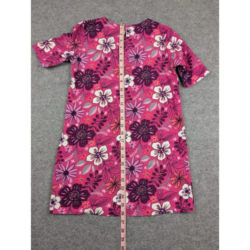 Gymboree‎ Girls Pink Floral Short Sleeve Shift Dress Size L 10-12